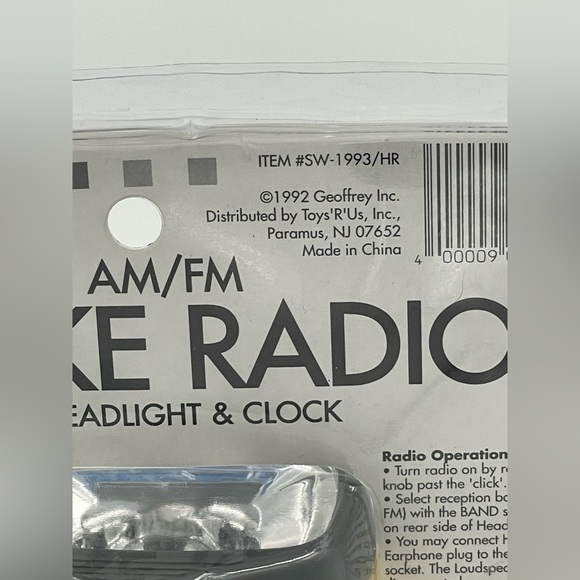 1992 High Frequency Sport AM/FM Bike Radio w/ Headlight & Clock - Picture 3 of 3